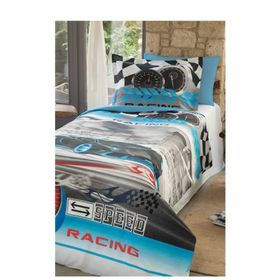 Özdilek Ranforce Car Race Mavi Tek Kişilik Nevresim Takımı
