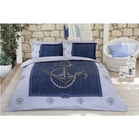 Özdilek Ranforce Çift Kişilik Anchor Denim Gri Pike Takımı
