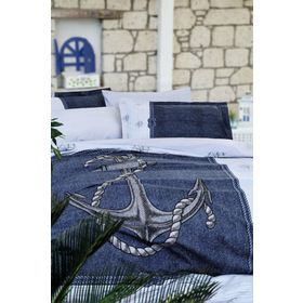 Özdilek Ranforce Çift Kişilik Anchor Denim Gri Pike Takımı