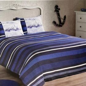 Özdilek Ranforce Çift Kişilik Ink Lines Mavi Pike Takımı