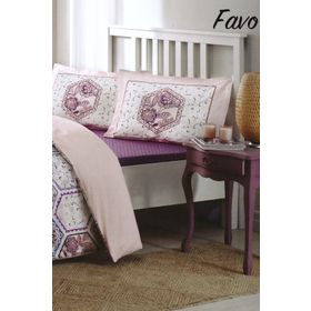 Özdilek Ranforce Favo Mürdüm Çift Kişilik Nevresim Takımı