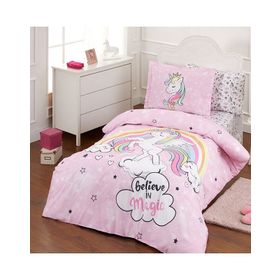 Özdilek Ranforce Fitted Çarşaflı Unicorn Pembe Tek Kişilik Çocuk Nevresim Takımı