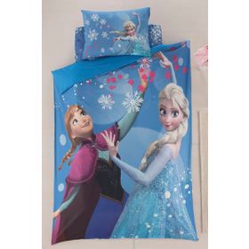 Özdilek Ranforce Lisanslı Tek Kişilik Elsa Frozen Snow Mavi Nevresim Takımı