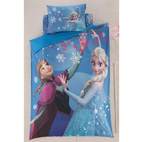 Özdilek Ranforce Lisanslı Tek Kişilik Elsa Frozen Snow Mavi Nevresim Takımı