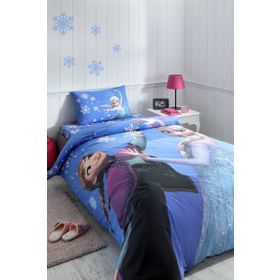 Özdilek Ranforce Lisanslı Tek Kişilik Elsa Frozen Snow Mavi Nevresim Takımı
