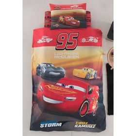 Özdilek Ranforce Lisanslı Tek Kişilik Şimşek Mcqueen Cars Kırmızı Nevresim Takımı
