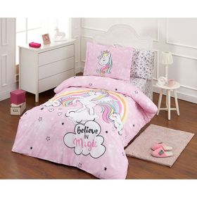 Özdilek Ranforce Unicorn Pembe Tek Kişilik Nevresim Takımı