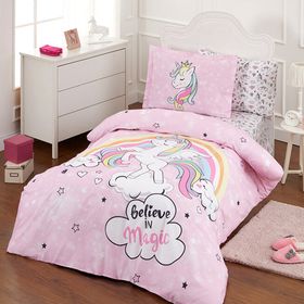 Özdilek Ranforce Unicorn Pembe Tek Kişilik Nevresim Takımı