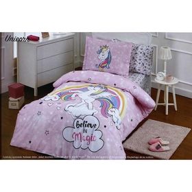 Özdilek Ranforce Unicorn Pembe Tek Kişilik Pike Takımı