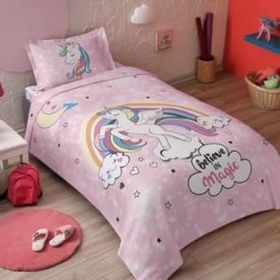 Özdilek Ranforce Unicorn Pembe Tek Kişilik Pike Takımı