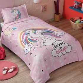 Özdilek Ranforce Unicorn Pembe Tek Kişilik Pike Takımı