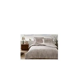 Özdilek Ranforce White Sakura Bej Çift Kişilik Fitted Çarşaf Nevresim Takımı
