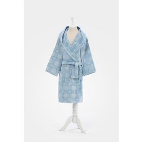 Özdilek Shell Plaid Kapüşonlu Kadife 9/10 Yaş Çocuk Bornozu