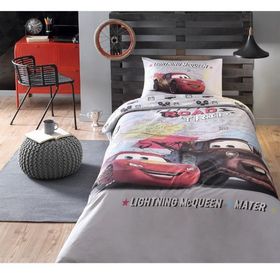 Özdilek Şimşek Cars On The Road Gri Fitted Çarşaflı Tek Kişilik Çocuk Nevresim Takımı