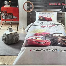 Özdilek Şimşek Cars On The Road Gri Fitted Çarşaflı Tek Kişilik Çocuk Nevresim Takımı