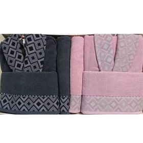 Özdilek Snazzy Antrasit Pembe Pamuklu 6 Parça Aile Bornoz Seti