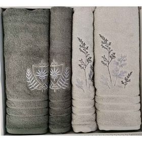 Özdilek Soft Leaf Yeşil Koyu Yeşil 4 Parça Best Hamam Seti Banyo Havlu Takımı