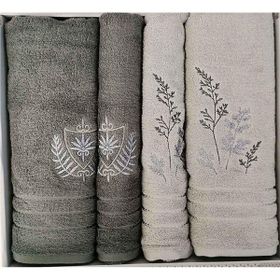 Özdilek Soft Leaf Yeşil Koyu Yeşil 4 Parça Best Hamam Seti Banyo Havlu Takımı