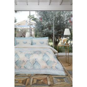 Özdilek Soft Life Saten Piel Mavi Çift Kişilik Nevresim Takımı