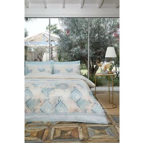 Özdilek Soft Life Saten Piel Mavi Çift Kişilik Nevresim Takımı