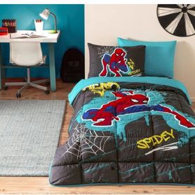 Özdilek Spider-Man Street Gri Lisanslı Fitted Çarşaflı Tek Kişilik Çocuk Uyku Seti