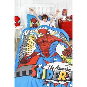 Özdilek Spiderman Newyork Lisanslı Ranforce Kapitone Mavi Tek Kişilik Nevresim Takımı