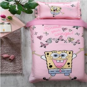 Özdilek Sponge Bob Butterfly Ranforce Pembe Tek Kişilik Nevresim Takımı