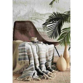 Özdilek Striped Pamuklu Bej 150x200 cm Tek Kişilik Battaniye