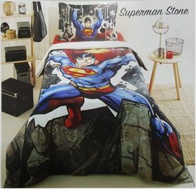 Özdilek Superman Stone Tek Kişilik Mavi Kapitoneli Dört Mevsim Nevresim Takımı