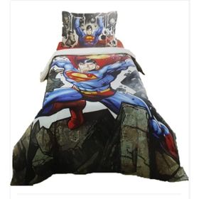 Özdilek Superman Stone Tek Kişilik Mavi Kapitoneli Dört Mevsim Nevresim Takımı