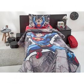 Özdilek Superman Stone Tek Kişilik Mavi Kapitoneli Dört Mevsim Nevresim Takımı