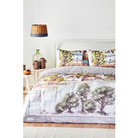Özdilek Town Soft Life Saten Bej Çift Kişilik Nevresim Takımı
