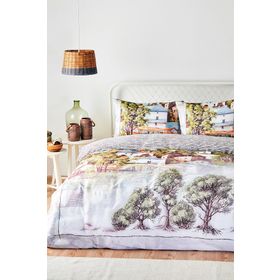 Özdilek Town Soft Life Saten Bej Çift Kişilik Nevresim Takımı