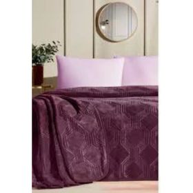 Özdilek Trendy Art Deco Kül Moru Tek Kişilik Battaniye