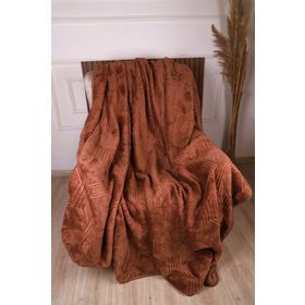 Özdilek Trendy Embos 155x220 cm Art Deco Light Brown Tek Kişilik Battaniye
