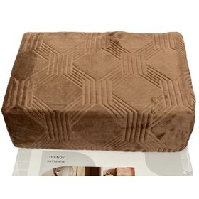 Özdilek Trendy Embos 155x220 cm Art Deco Light Brown Tek Kişilik Battaniye