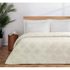 Ozdilek Trendy Embos Tek Kisilik Battaniye (155X220) Art Deco Kemik