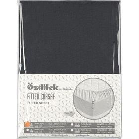 Özdilek Trendy Fitted Yastıklı Ranforce Antrasit 160x200 cm Çarşaf