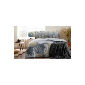 Özdilek Trendy Golden Palm Gri Battaniyeli Çift Kişilik Nevresim Takımı