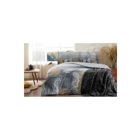 Özdilek Trendy Golden Palm Gri Battaniyeli Çift Kişilik Nevresim Takımı