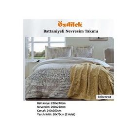 Özdilek Trendy Inheret Krem Battaniyeli Çift Kişilik Nevresim Takımı