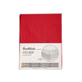 Özdilek Trendy Yastıklı Ranforce Kırmızı 100x200 cm Fitted Çarşaf