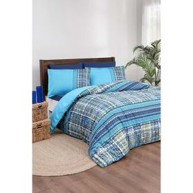 Özdilek Tweed - Ranforce 160 x 220 cm Turkuaz Tek Kişilik Nevresim Takımı
