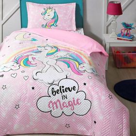 Özdilek Unicorn Kapitoneli Ranforce Pembe Tek Kişilik Nevresim Takımı