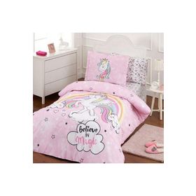 Özdilek Unicorn Kapitoneli Ranforce Pembe Tek Kişilik Nevresim Takımı