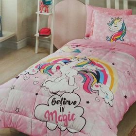 Özdilek Unicorn Lisanslı Pembe Tek Kişilik Uyku Seti