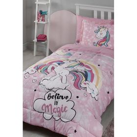 Özdilek Unicorn Lisanslı Pembe Tek Kişilik Uyku Seti