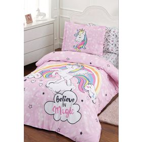 Özdilek Unicorn Ranforce Pembe Tek Kişilik Nevresim Takımı Seti