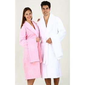 Özdilek Vega Beyaz Pembe Aile Bornoz Seti
