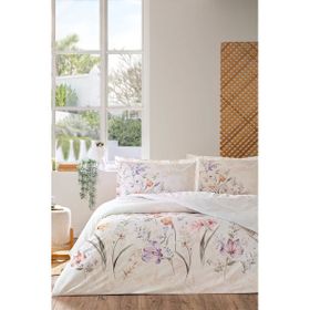 Özdilek White Lily Lila Kahve Tek Kişilik Nevresim Takımı